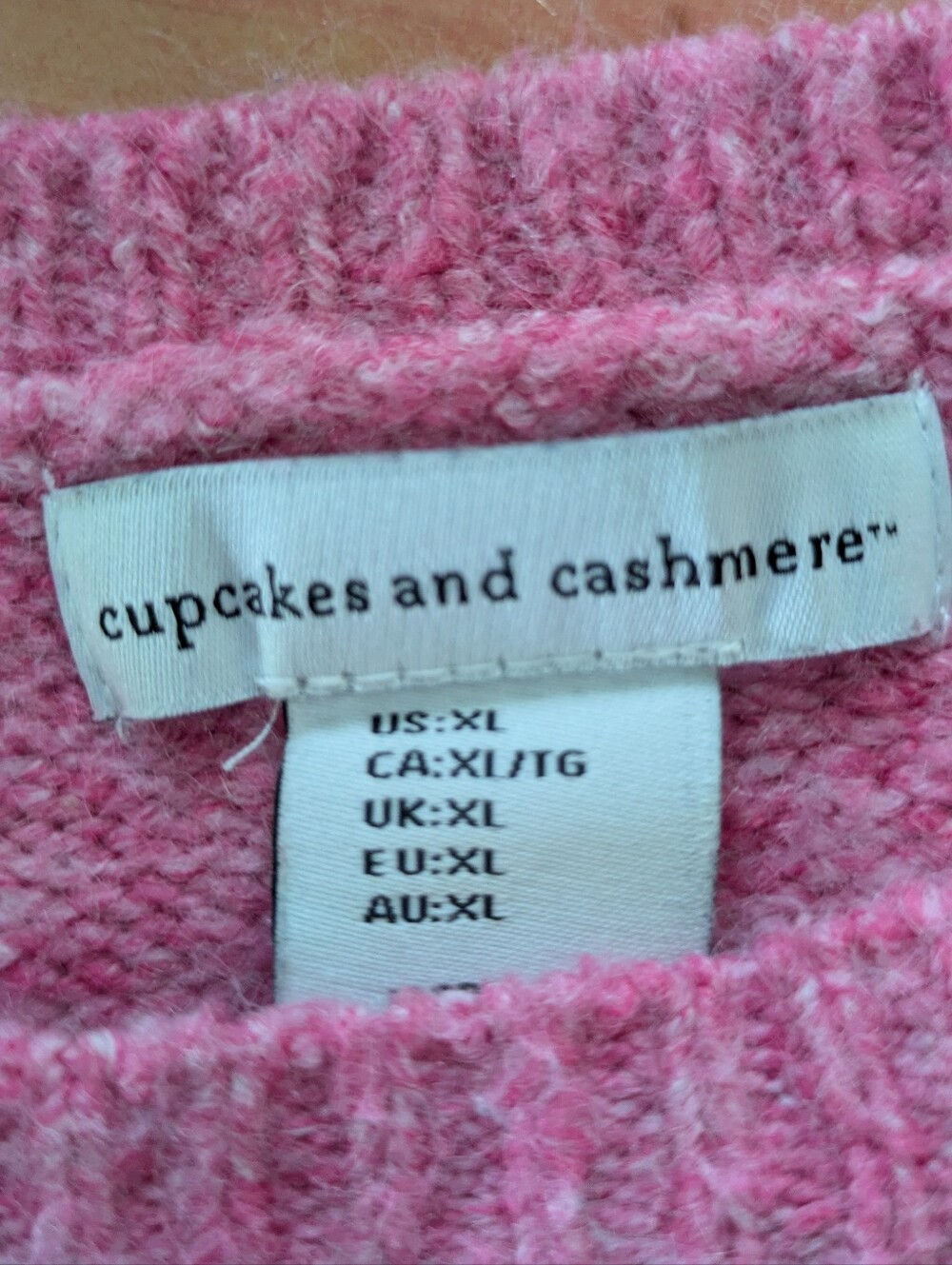 Cupcakes & Cashmere Pink, Orange Colorblock Pullover Sweater, Sz XL - Picture 5 of 5